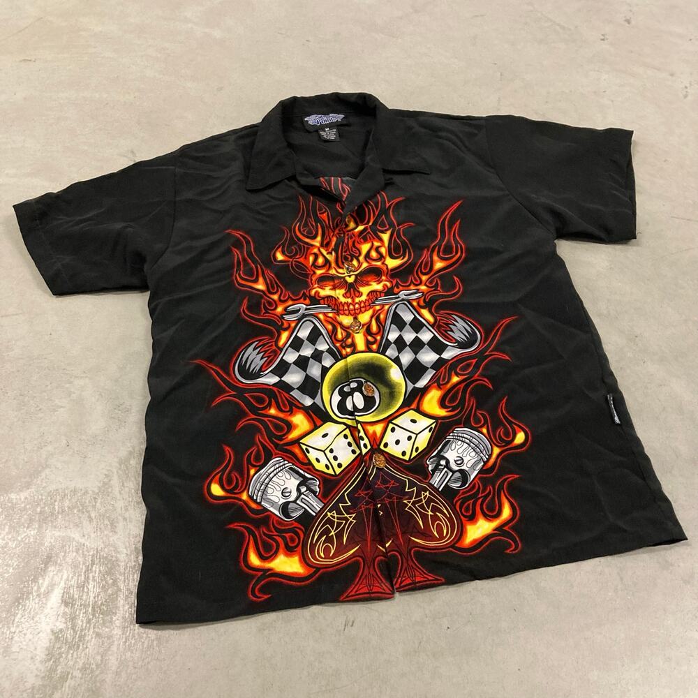 Y2K silver point flame T-Shirt